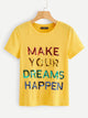 Sequin Slogan Short Sleeve T-shirt
