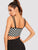 Double Strap Checked Crop Cami Top
