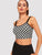 Double Strap Checked Crop Cami Top