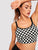 Double Strap Checked Crop Cami Top
