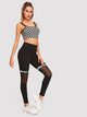 Double Strap Checked Crop Cami Top