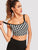 Double Strap Checked Crop Cami Top