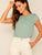 Gathered Neck Buttoned Keyhole Back Blouse