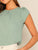 Gathered Neck Buttoned Keyhole Back Blouse