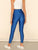 Button Front Neon Blue Crop Leggings