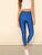 Button Front Neon Blue Crop Leggings