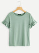 Frill Sleeve Solid Tee