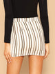 Tie Side Striped Wrap Skirt