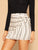 Tie Side Striped Wrap Skirt