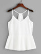 Pleated Hem Solid Chiffon Cami Top