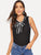 Tie Neck Contrast Piping Sleeveless Top