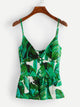 Tropical Print Button Front Cami Top