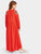 Girls Half Placket Flower Embroidered Crinkle Maxi Dress