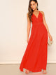 Crisscross Backless Wrap Hem Maxi Dress