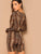 Snake Print V Neck Tailored Romper