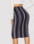 Vertical-stripe Slim Fitted Dress