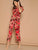 Rolled Tab Sleeve Knot Front Leopard Jumpsuit