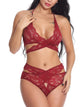Cut-out Floral Lace Lingerie Set