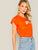 Neon Orange Keyhole Top
