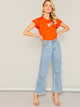Neon Orange Keyhole Top