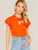 Neon Orange Keyhole Top