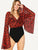 Exaggerated Bell Sleeve Leopard Print Bodysuit