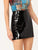 Zip Back Faux Patent Slim Skirt