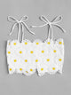 Shoulder Knot Appliques Crop Top