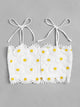Shoulder Knot Appliques Crop Top