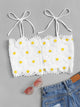 Shoulder Knot Appliques Crop Top