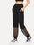 Mesh Panel Letter Embroidered Pants