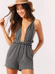 Striped Criss-cross Tie Back Romper