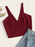 Surplice Neck Wide Hem Bralet Top