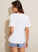 Letter Print Contrast Pocket Tee