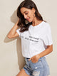 Letter Print Contrast Pocket Tee