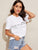Letter Print Contrast Pocket Tee