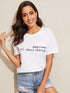 Letter Print Contrast Pocket Tee