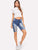 Zip Fly Ripped Denim Shorts