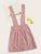 Button Front Fold Pleat Heart Print Pinafore Skirt