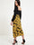 Knot Waist Contrast Stitch Trim Floral Wrap Skirt