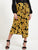 Knot Waist Contrast Stitch Trim Floral Wrap Skirt