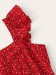 Ruffle Trim Floral Romper