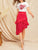 Ruffle Trim Asymmetrical Hem Polka Dot Skirt
