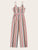 Striped Belted Cami Jumpsuit