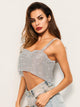 Rhinestone Crop Cami Top