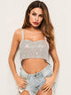 Rhinestone Crop Cami Top