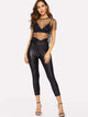 Pearl Beaded Geo Mesh Top Without Bra