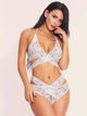 Cut-out Floral Lace Lingerie Set