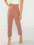 High Waist Solid Peg Leg Pants