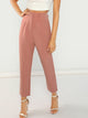 High Waist Solid Peg Leg Pants